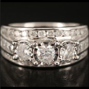 2.02 ctw Natural Diamond Eternity Ring 10K White Gold Size 7